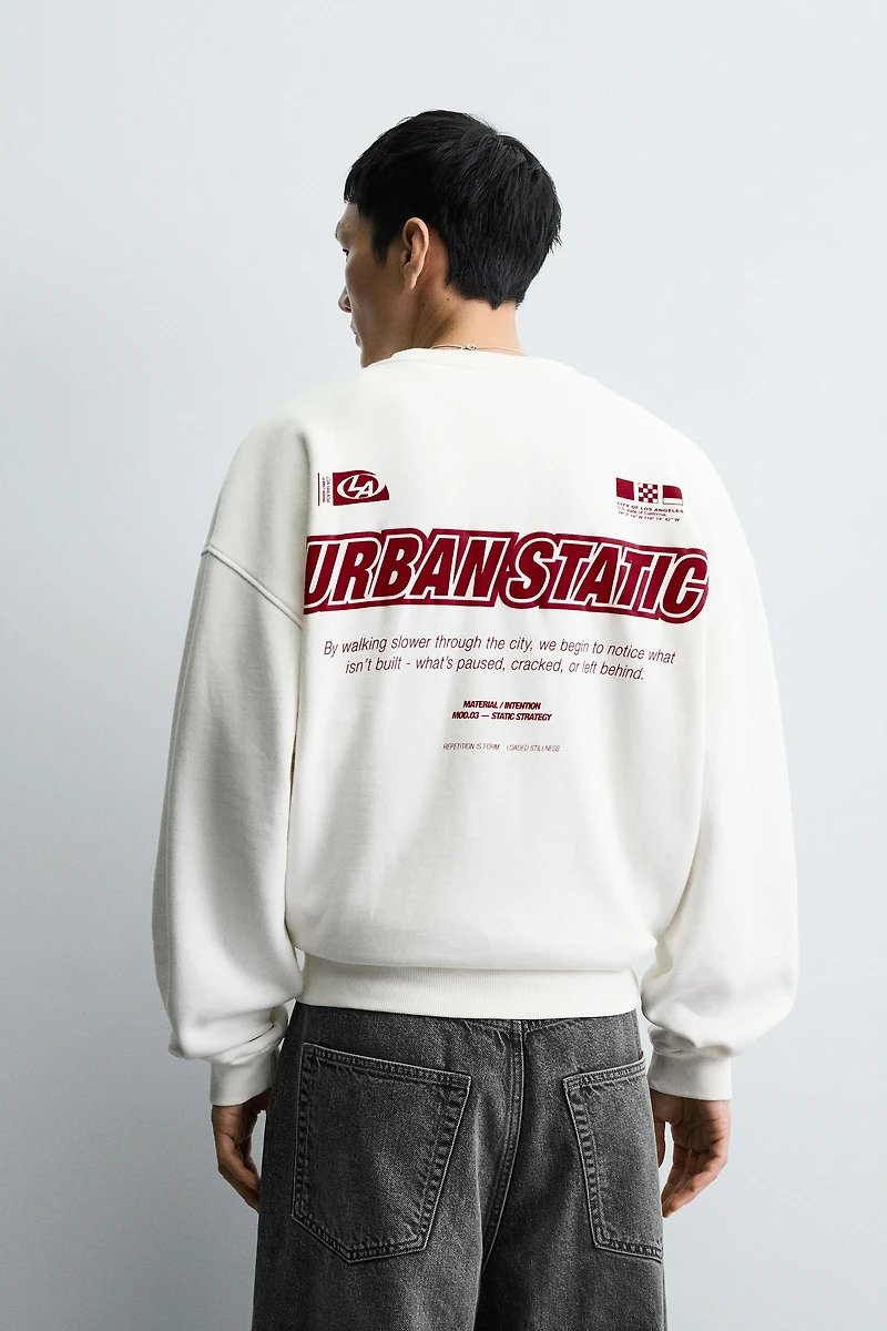 PRINTED TEXT SWEATSHIRT