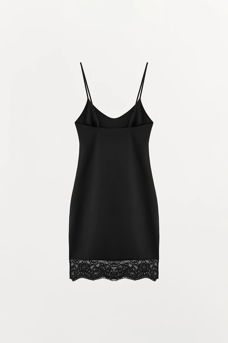 SHORT POLYAMIDE BLEND LACE DRESS