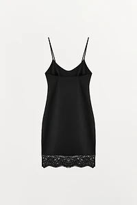 SHORT POLYAMIDE BLEND LACE DRESS