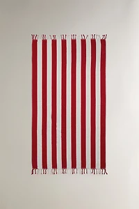 STRIPED BEACH TOWEL WITH FRINGE