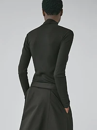 Ribbed long sleeve cotton T-shirt