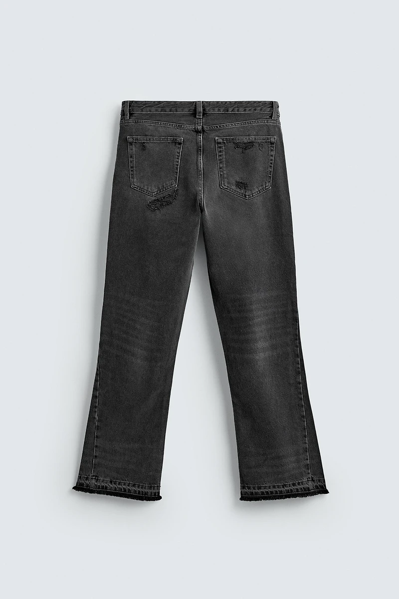 RIPPED FLARE FIT JEANS