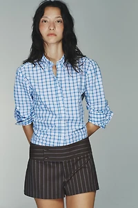 PLAID POPLIN SHIRT