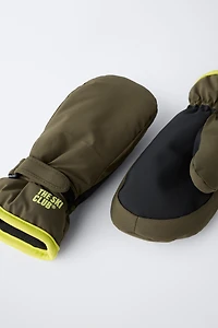 CONTRAST WINDPROOF SKI COLLECTION MITTENS