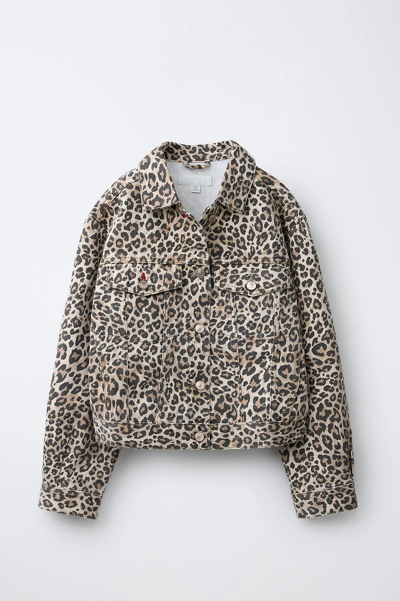 ANIMAL PRINT DENIM JACKET