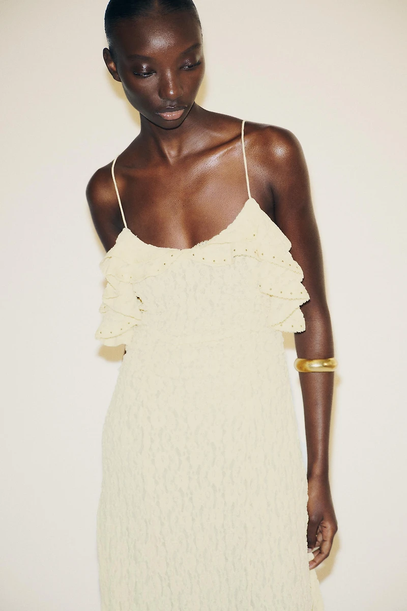 STUDDED LACE DRESS
