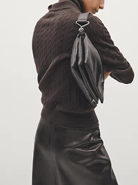 Small nappa leather bag with compartments