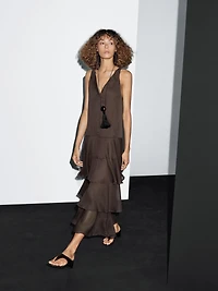 Long flowing dress with ruffles