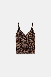 ANIMAL PRINT TULLE TOP