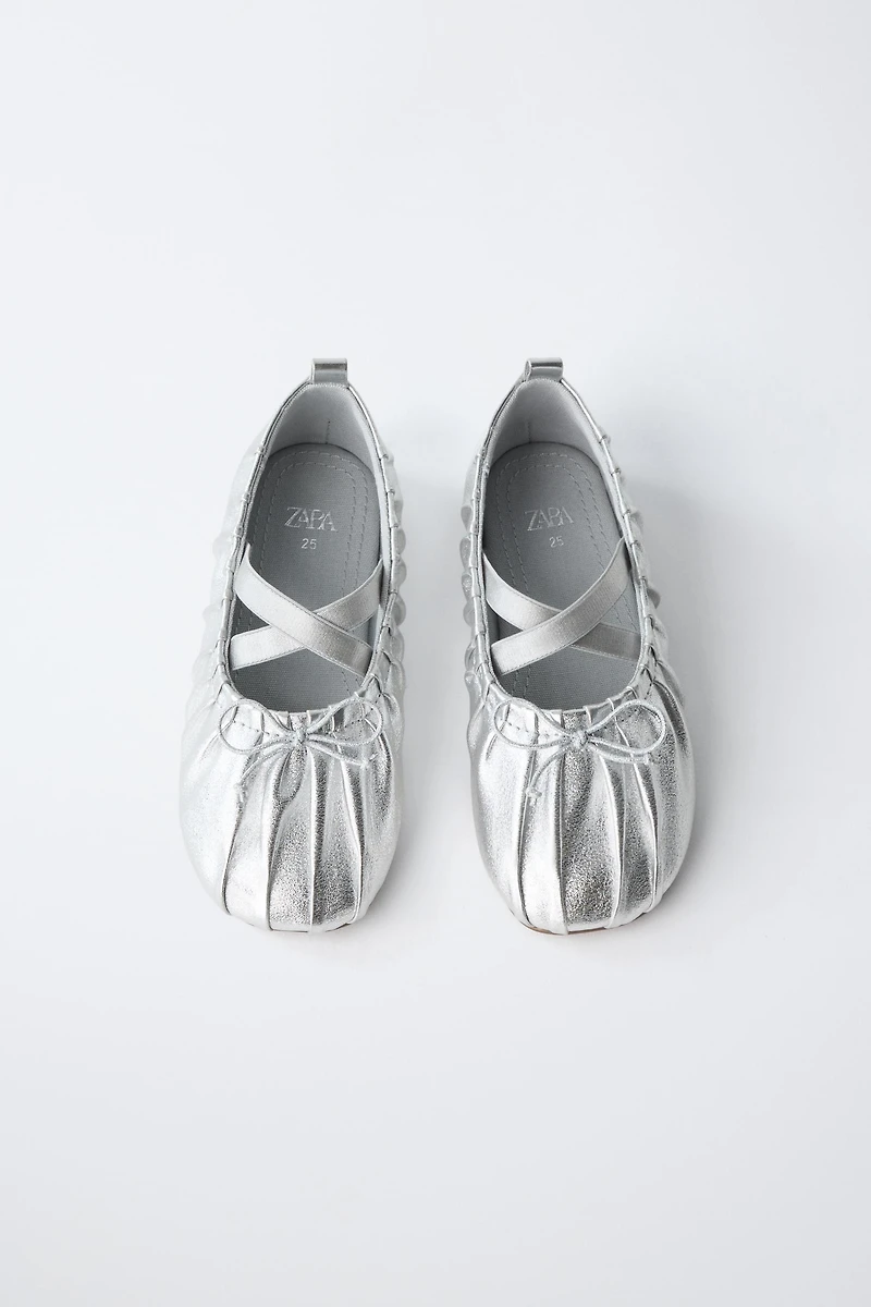 METALLIC BALLET FLATS