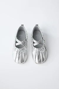 METALLIC BALLET FLATS