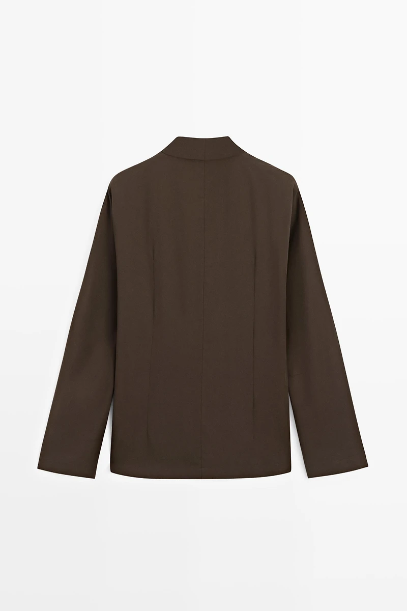 Flowing blouse with draped detail