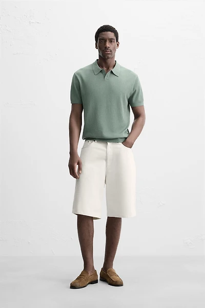 RIB KNIT POLO SHIRT