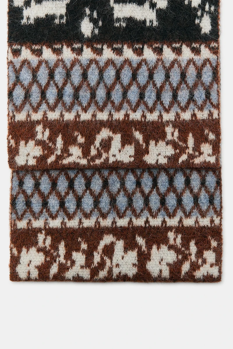 PRINTED KNIT SCARF