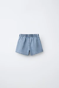 DENIM SKORT WITH BOWS
