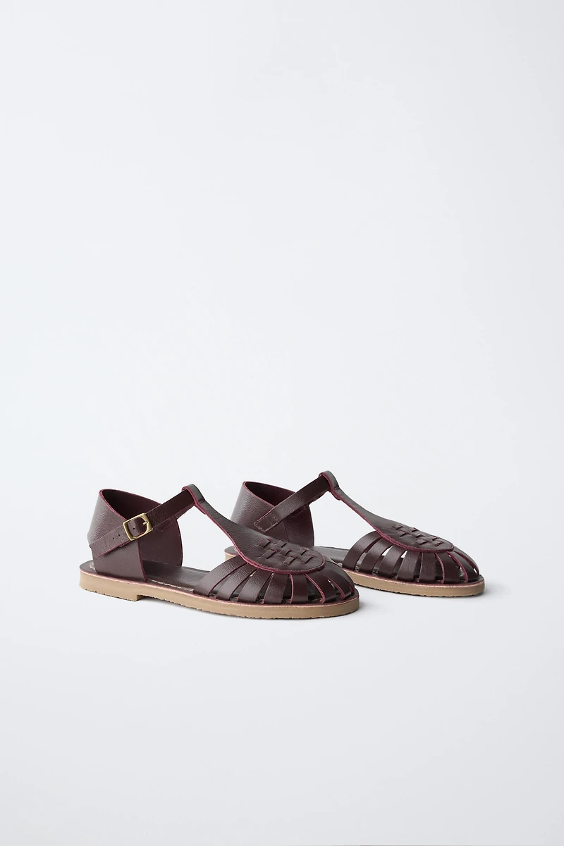 SANDALES STYLE PLAGE EN CUIR
