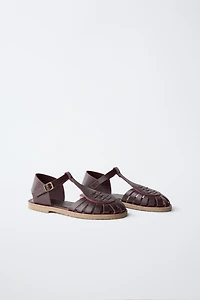 SANDALES STYLE PLAGE EN CUIR