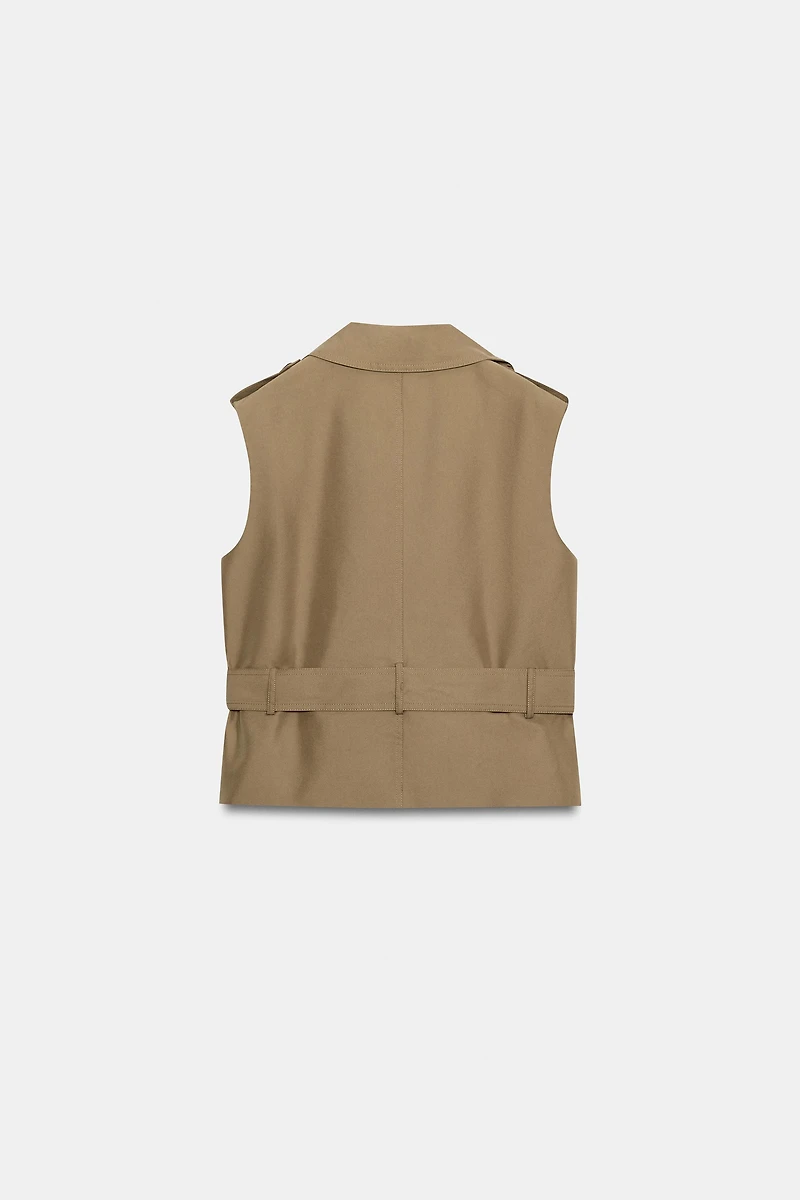 GILET CROISÉ À CEINTURE