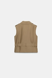 GILET CROISÉ À CEINTURE
