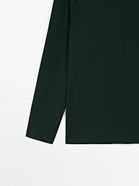 Long sleeve mercerised cotton piqué polo shirt