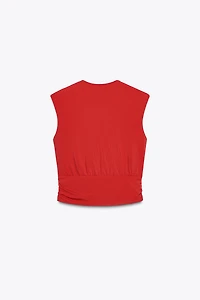 DRAPED SHOULDER PAD TOP