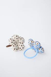 TWO-PACK OF PADDED FLOWER SCRUNCHIES