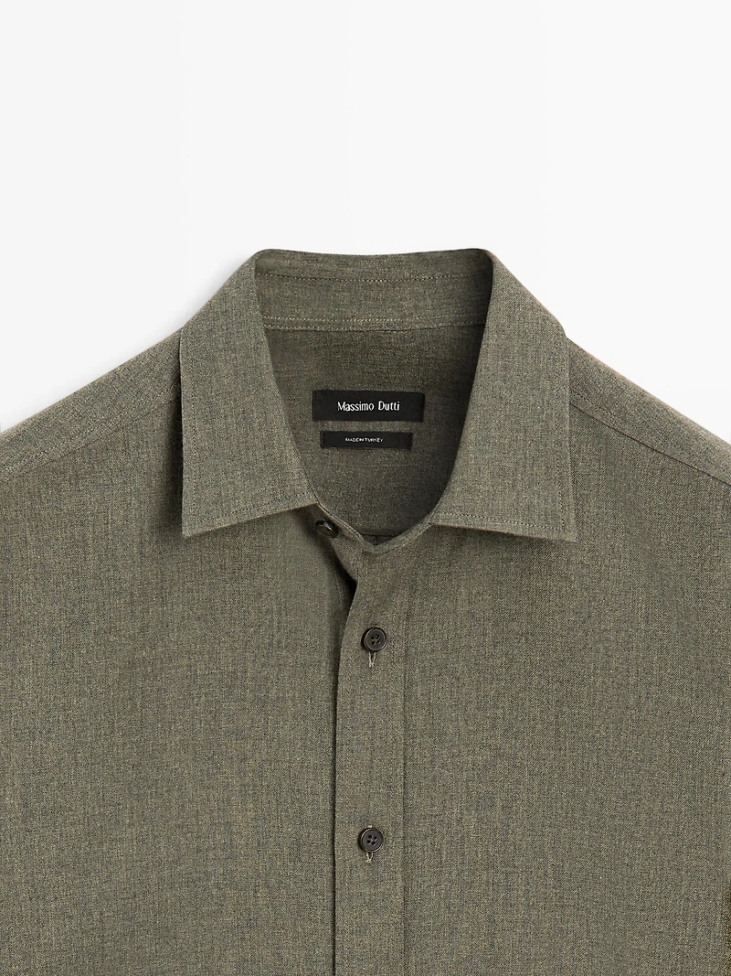 Regular fit melange shirt