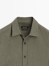 Regular fit melange shirt