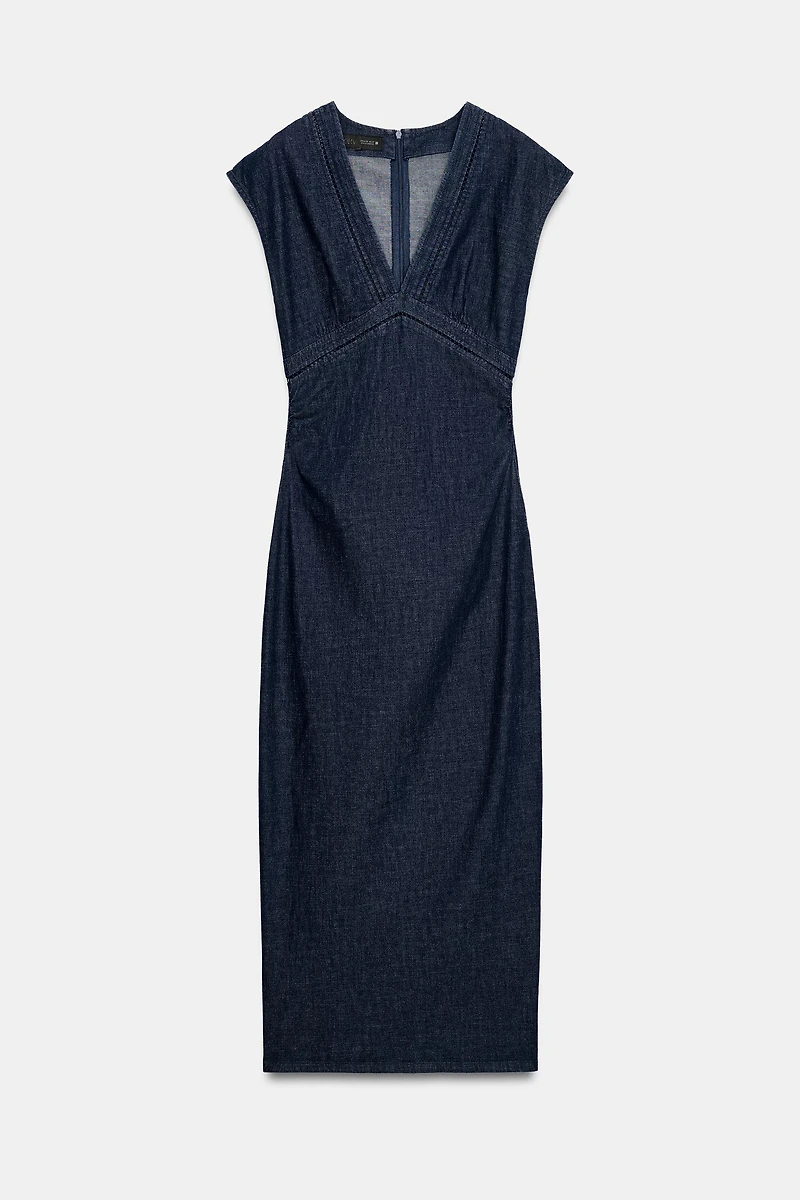 LACE TRIM MIDI DRESS