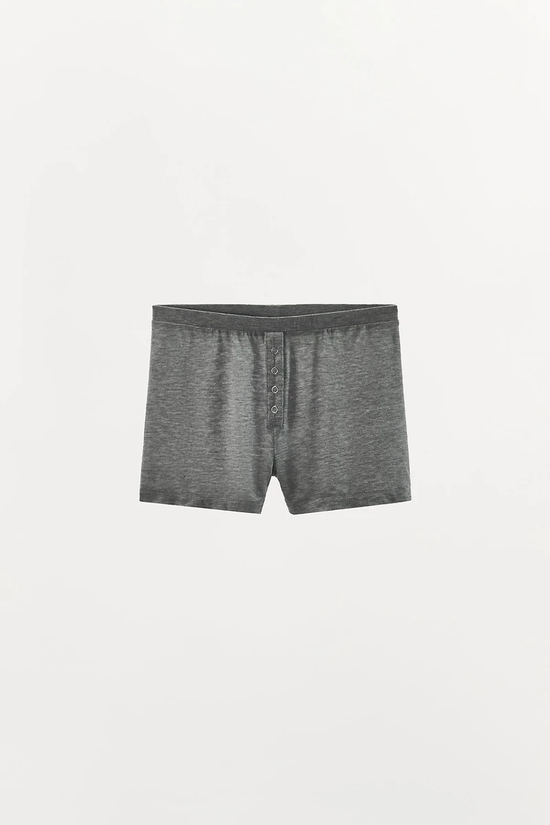 SHORT EN MÉLANGE DE LYOCELL AVEC BOUTONS