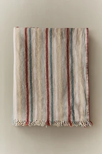 STRIPED LINEN BATH TOWEL