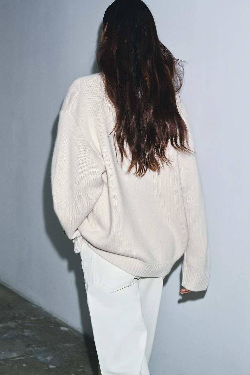 PULL OVERSIZE LAINE ET CACHEMIRE