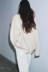 PULL OVERSIZE LAINE ET CACHEMIRE