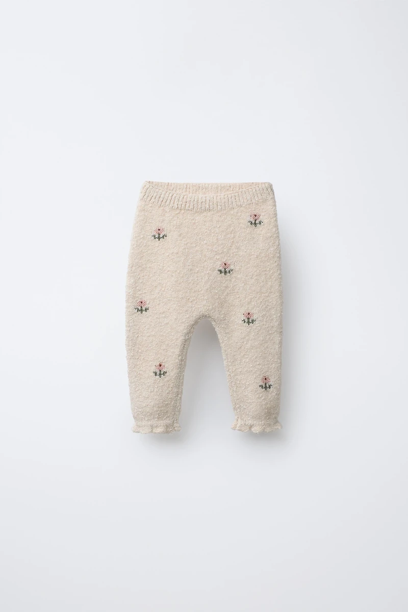 EMBROIDERED FLORAL PANTS