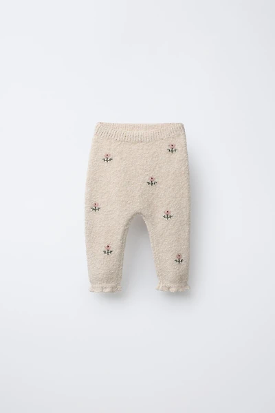EMBROIDERED FLORAL PANTS