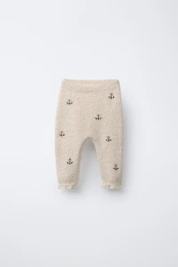 EMBROIDERED FLORAL PANTS