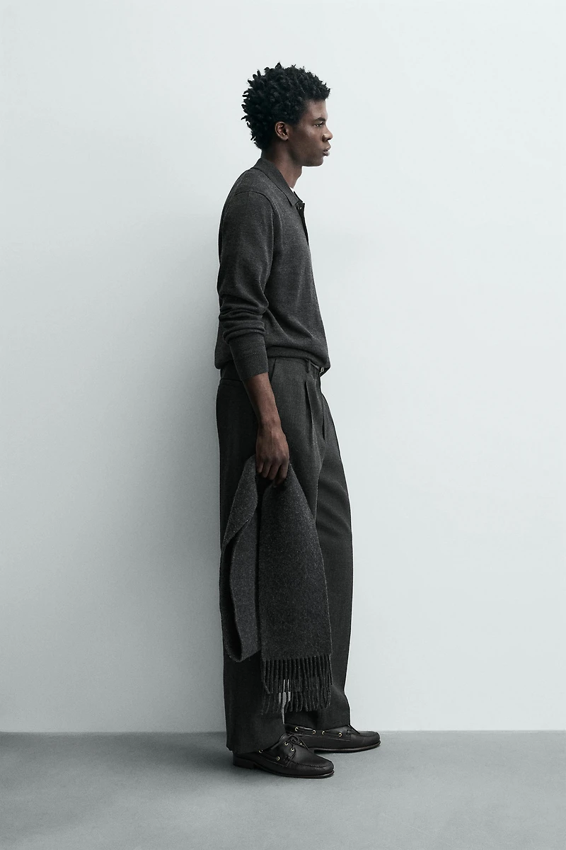 WOOL KNIT POLO SHIRT