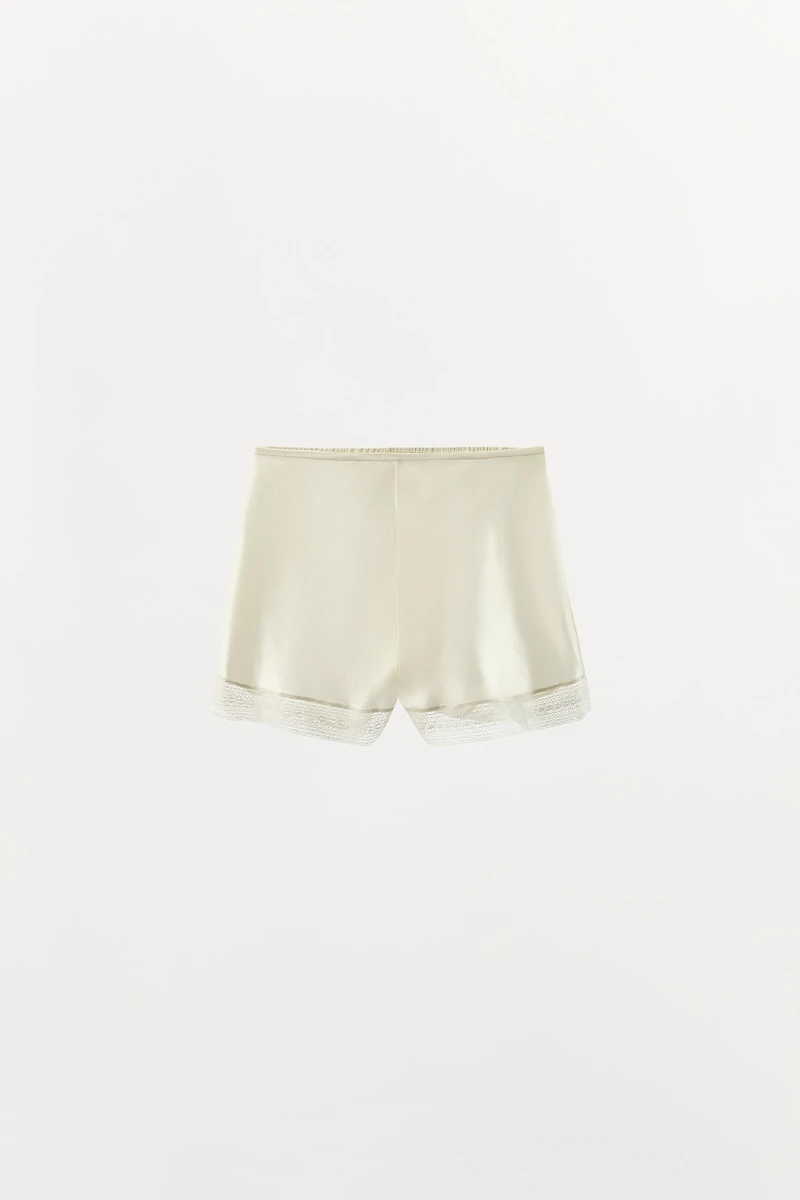 LACE SILK SHORTS