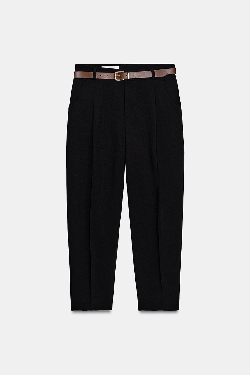 BELTED ANKLE PANTS
