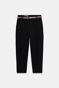 BELTED ANKLE PANTS