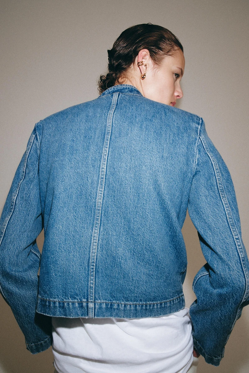 ZW COLLECTION SHOULDER PAD DENIM JACKET