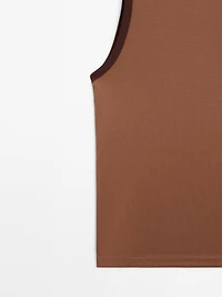 100% cotton halter top with contrast detail