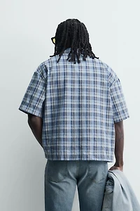 CHEMISE COUPE BOXY À CARREAUX