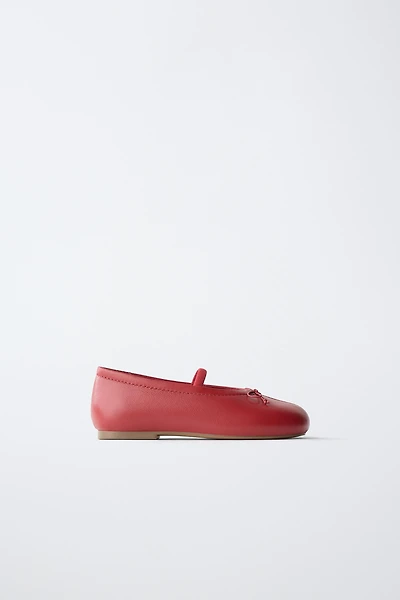 BALLERINES À NŒUD EN CUIR