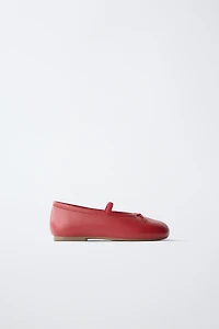 BALLERINES À NŒUD EN CUIR