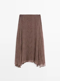 Geometric print flared midi skirt