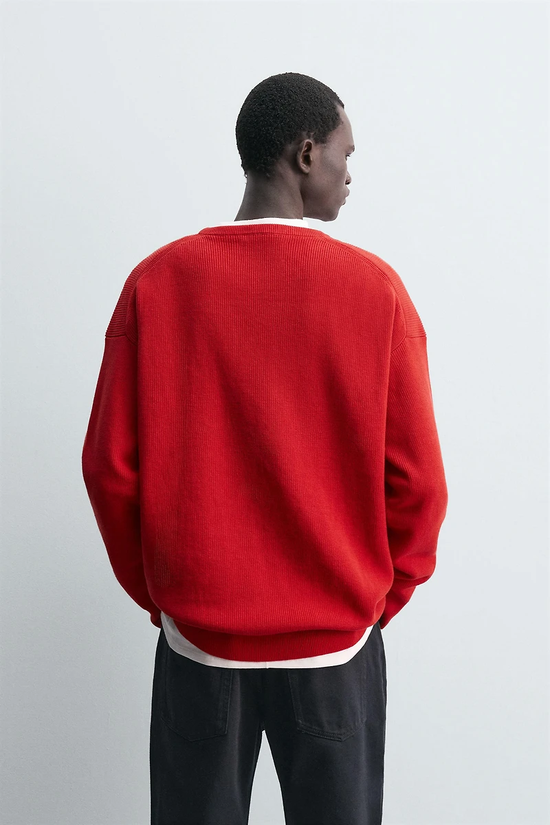 TEXTURED COTTON SWEATER