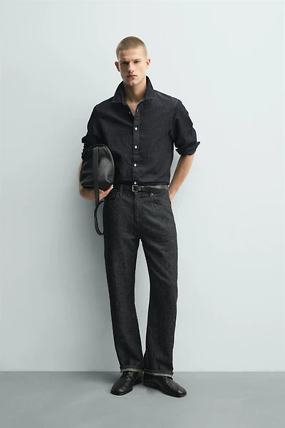 LIGHTWEIGHT COTTON - LINEN DENIM SHIRT