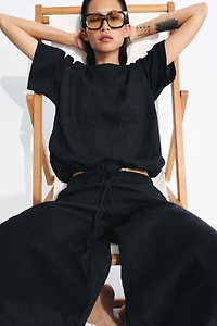 ZW COLLECTION 100% LINEN VENTED PANTS