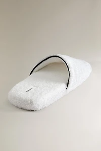 BATHROOM TERRYCLOTH SLIPPERS WITH PIPING